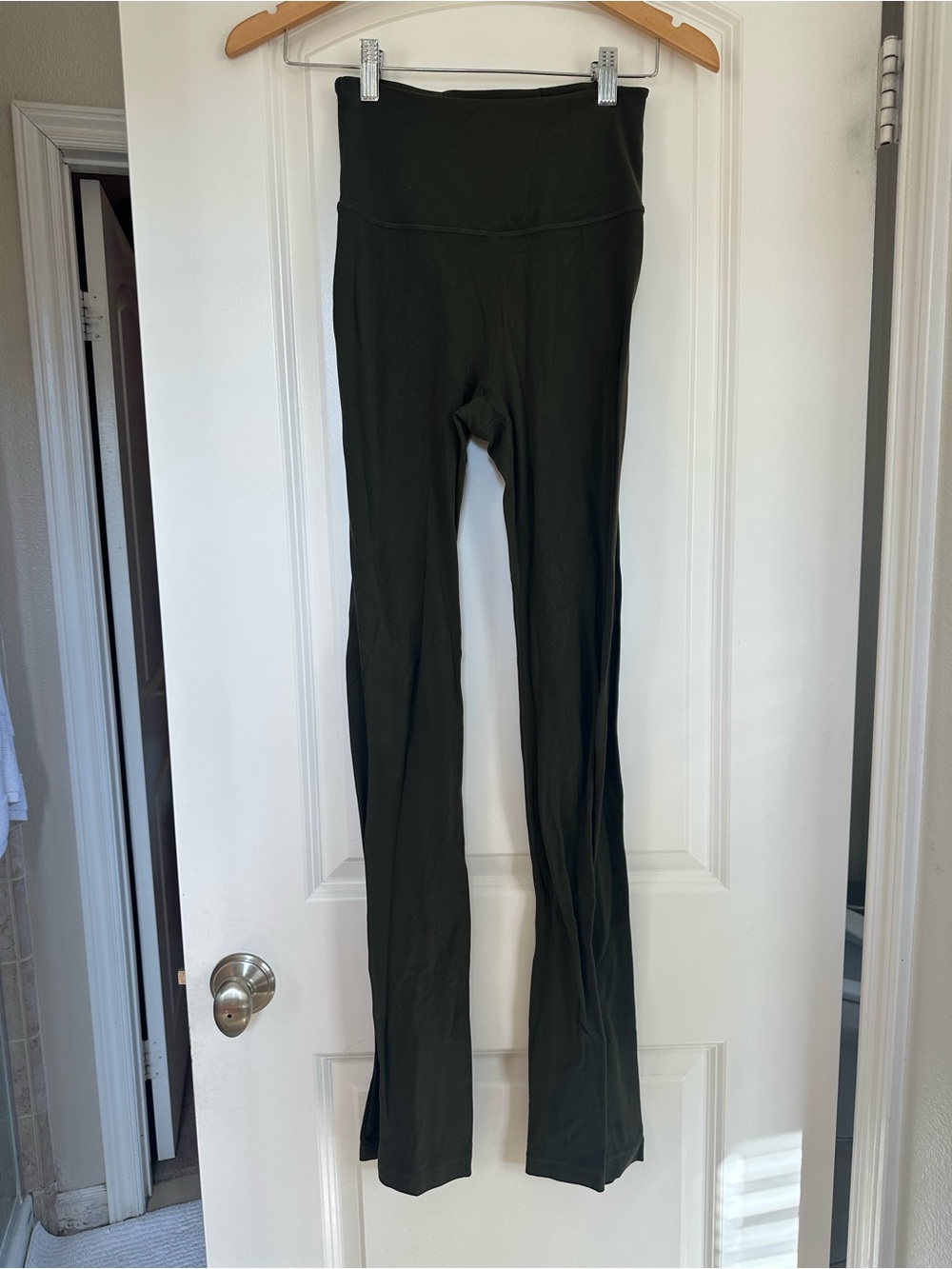 Lululemon High-Waist Olive Green Flare Leggings yoga pants nulu
